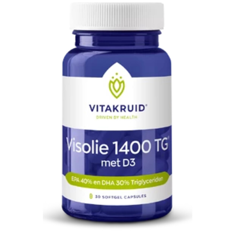 Vitakruid Visolie 1400 Met D3 Triglyceriden EPA 40% & DHA 30% 30 capsules
