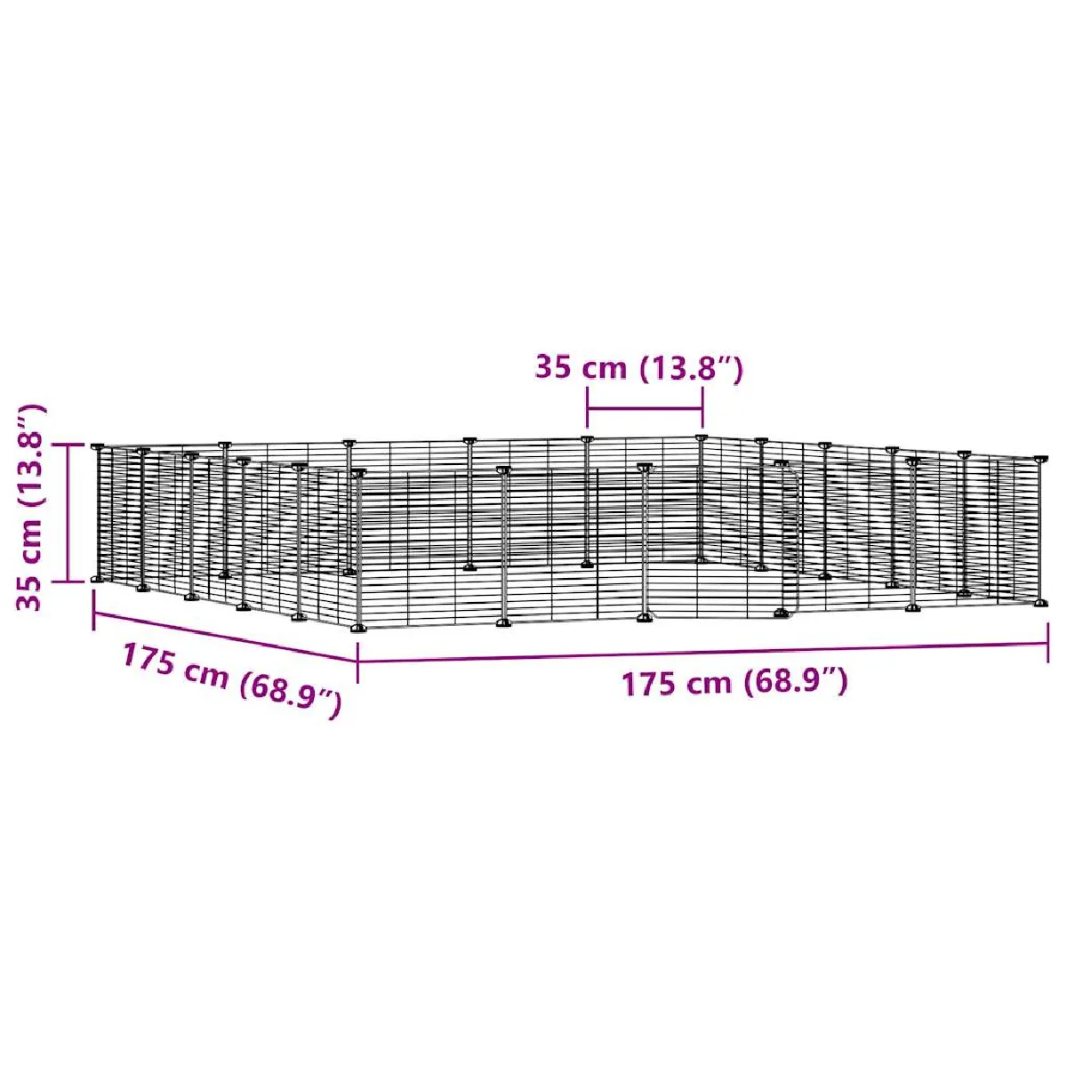 vidaXL Cage pour animaux 20 panneaux