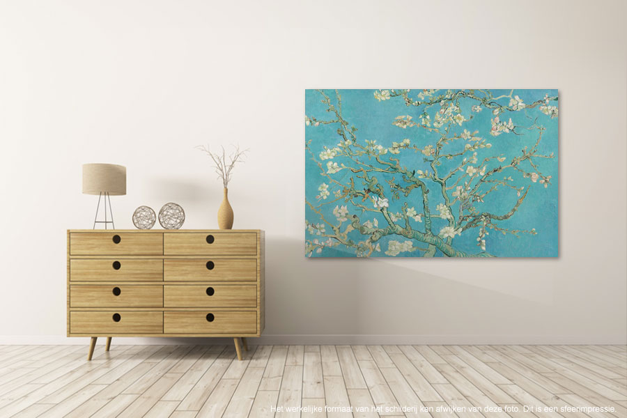 Canvas schilderij Amandelbloesem van Van Gogh 200 x 100 cm