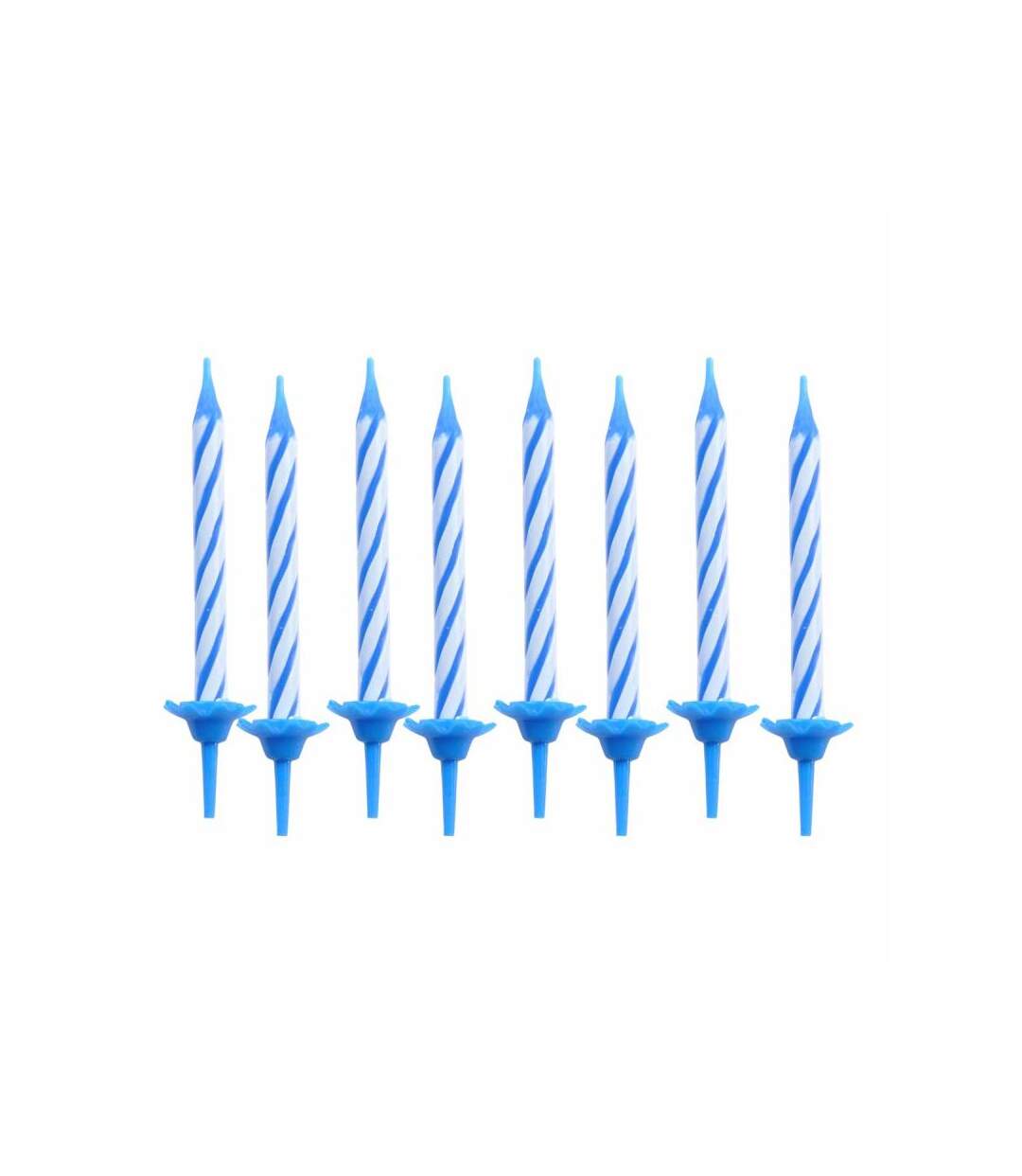 Paris Prix - Lot De 24 Bougies D'anniversaire support 5cm Bleu