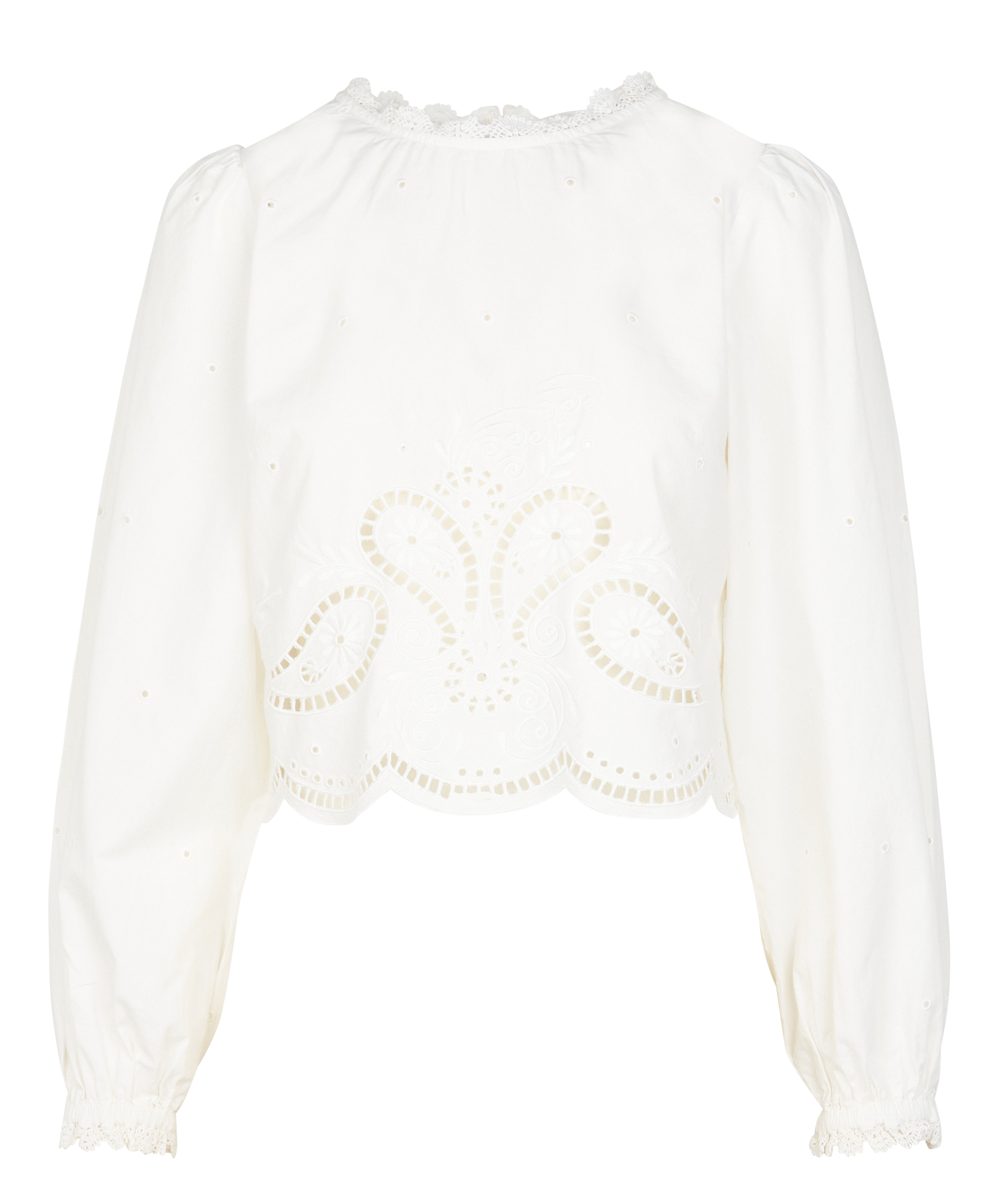 TANAIS - Chemise courte brodée en coton | Blanc