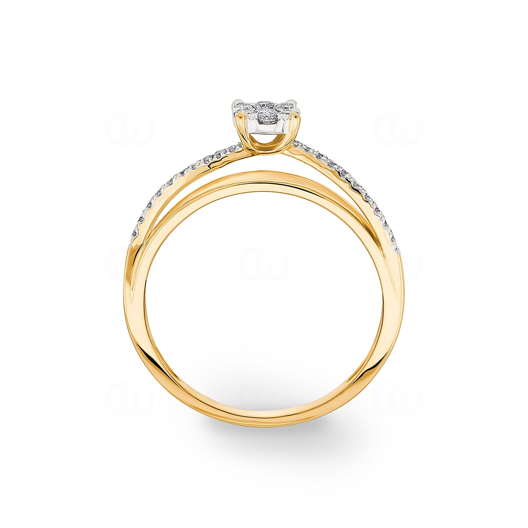 0.23 Karat Diamantring 750/18 K Gelbgold