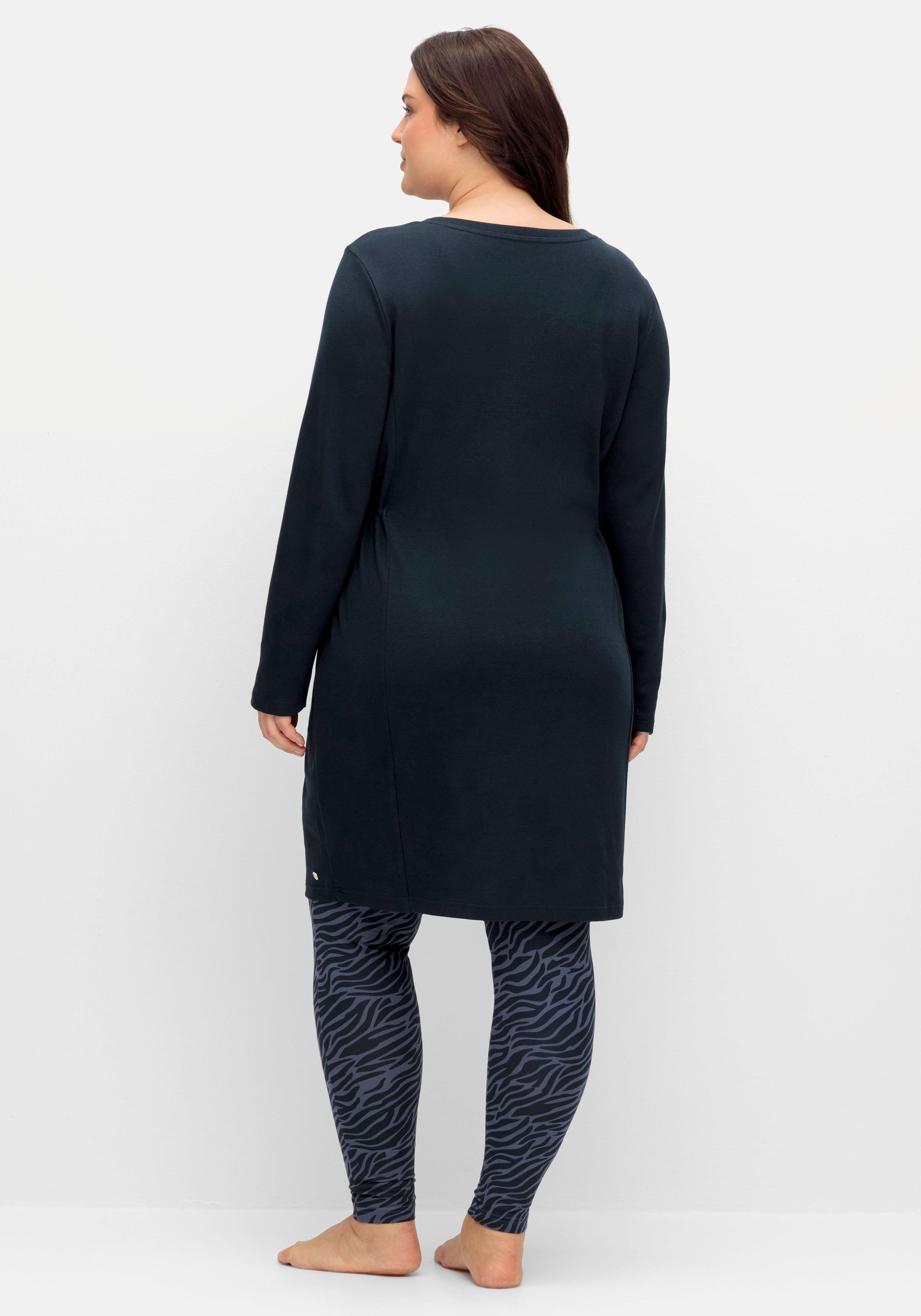 Sweatkleid mit Taschen und regulierbarer Taille
