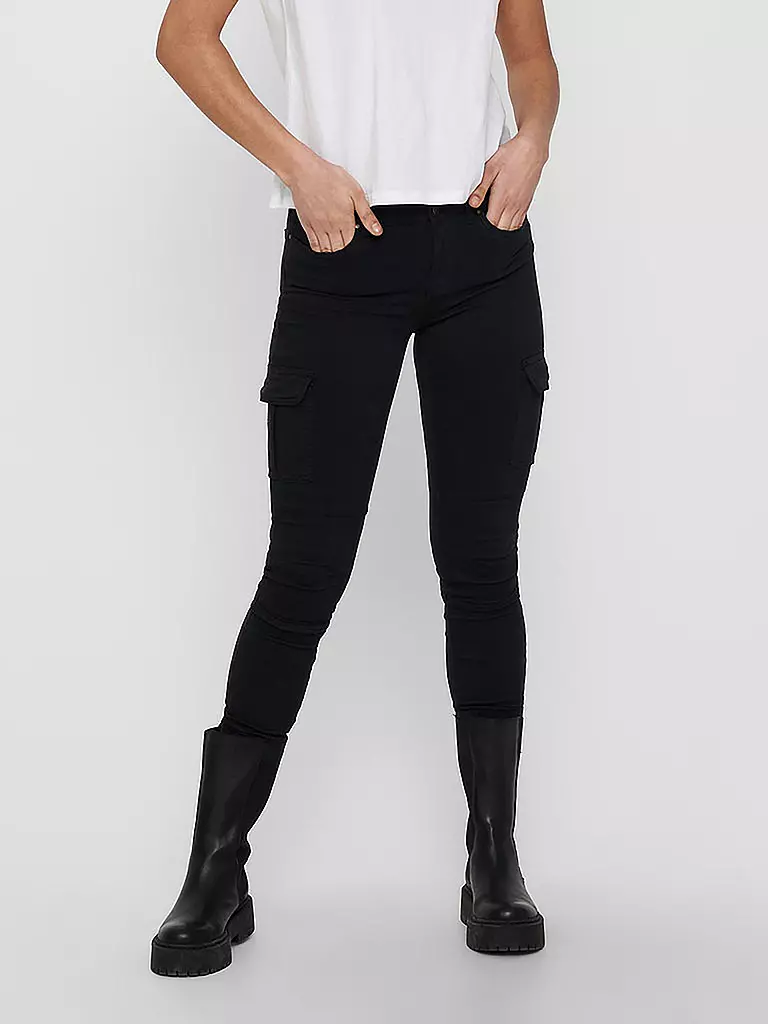 ONLY Cargohose Skinny Fit  ONLMISSOURI schwarz