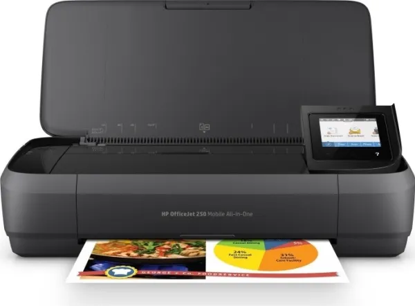 HP Officejet 250 Mobile All-in-One - Multifunktionsprinter - farve - blækprinter - Legal (216 x 356 mm) (original) - A4/Legal (medie) - op til 8 spm (kopiering) - op til 10 spm (udskriver) - 50 ark - USB 2.0, USB vært, Wi-Fi