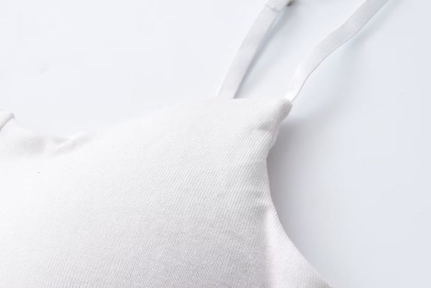Seventh Snow - Effen asymmetrische geplooide crop top