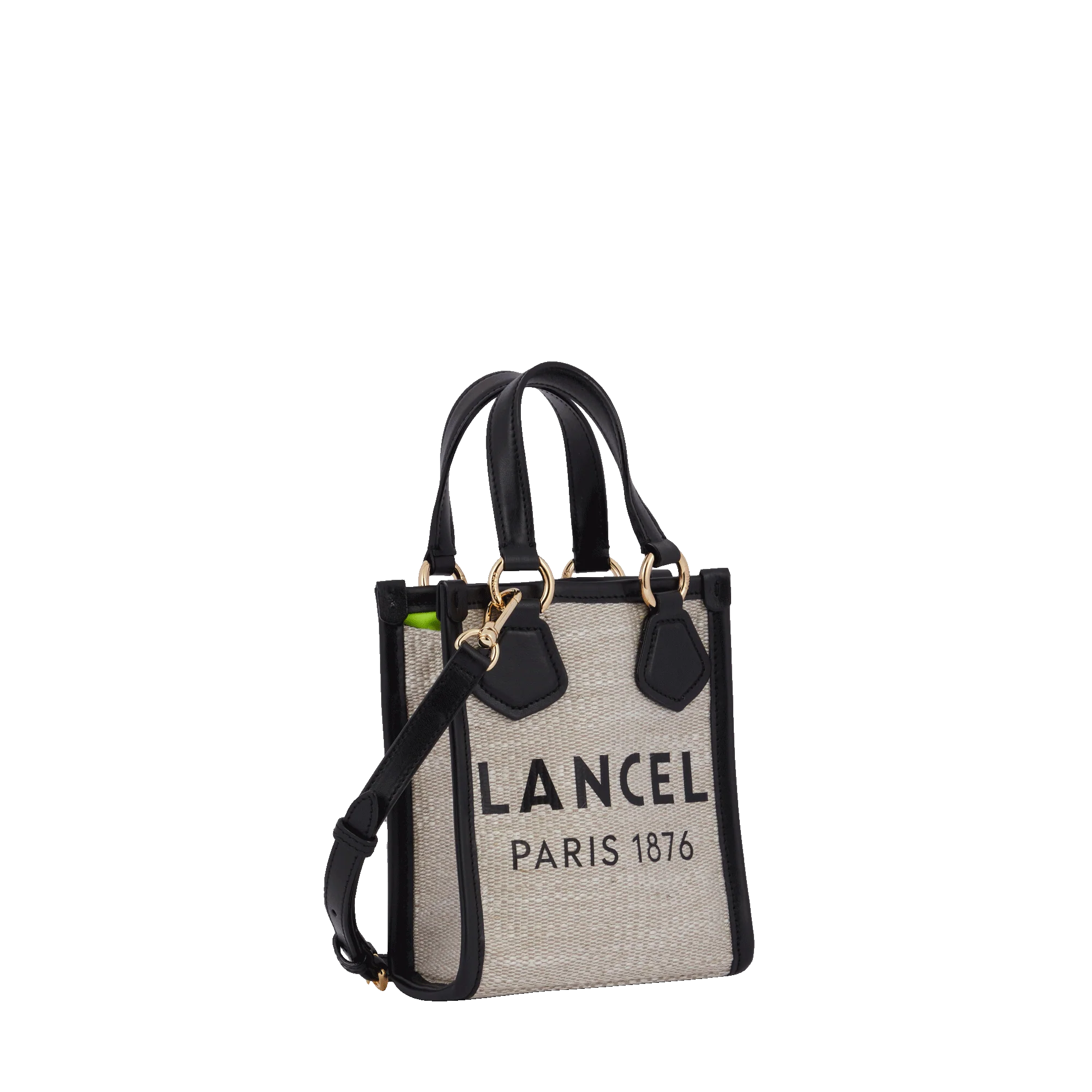Mini cabas vertical Summer tote-Naturel/noir