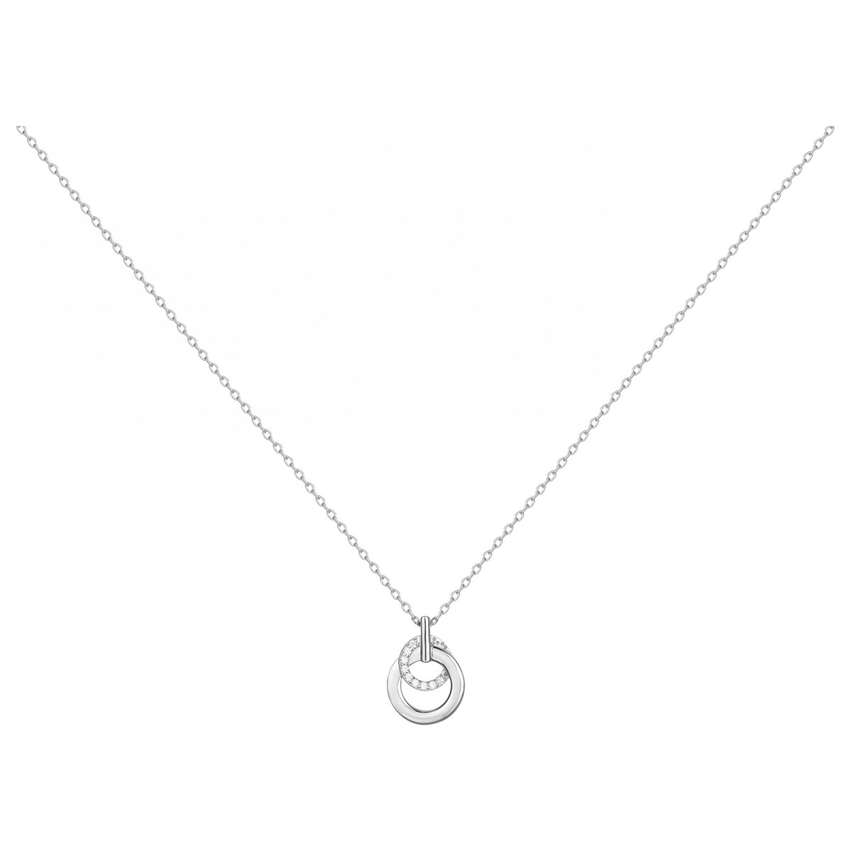Collier mono-motif en Argent avec oxyde de zirconium blanc