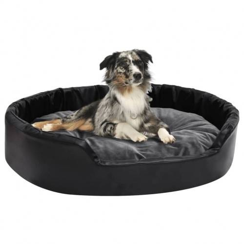 Sofá acolchoado Vidaxl com almofada preta para cães