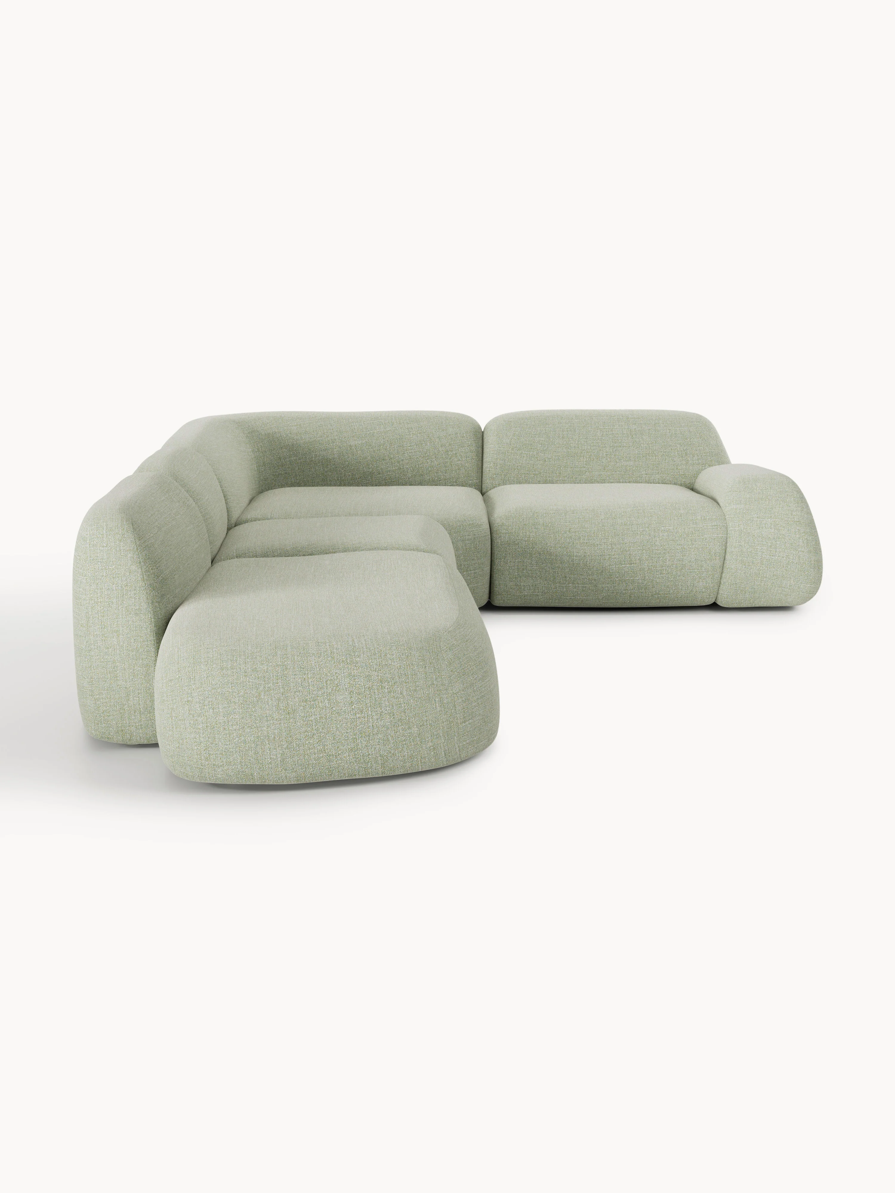 Modulaire bouclé XL hoekbank Wolke met chaise longue