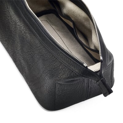 Sonnenleder Kulturtasche, Groß, Schwarz