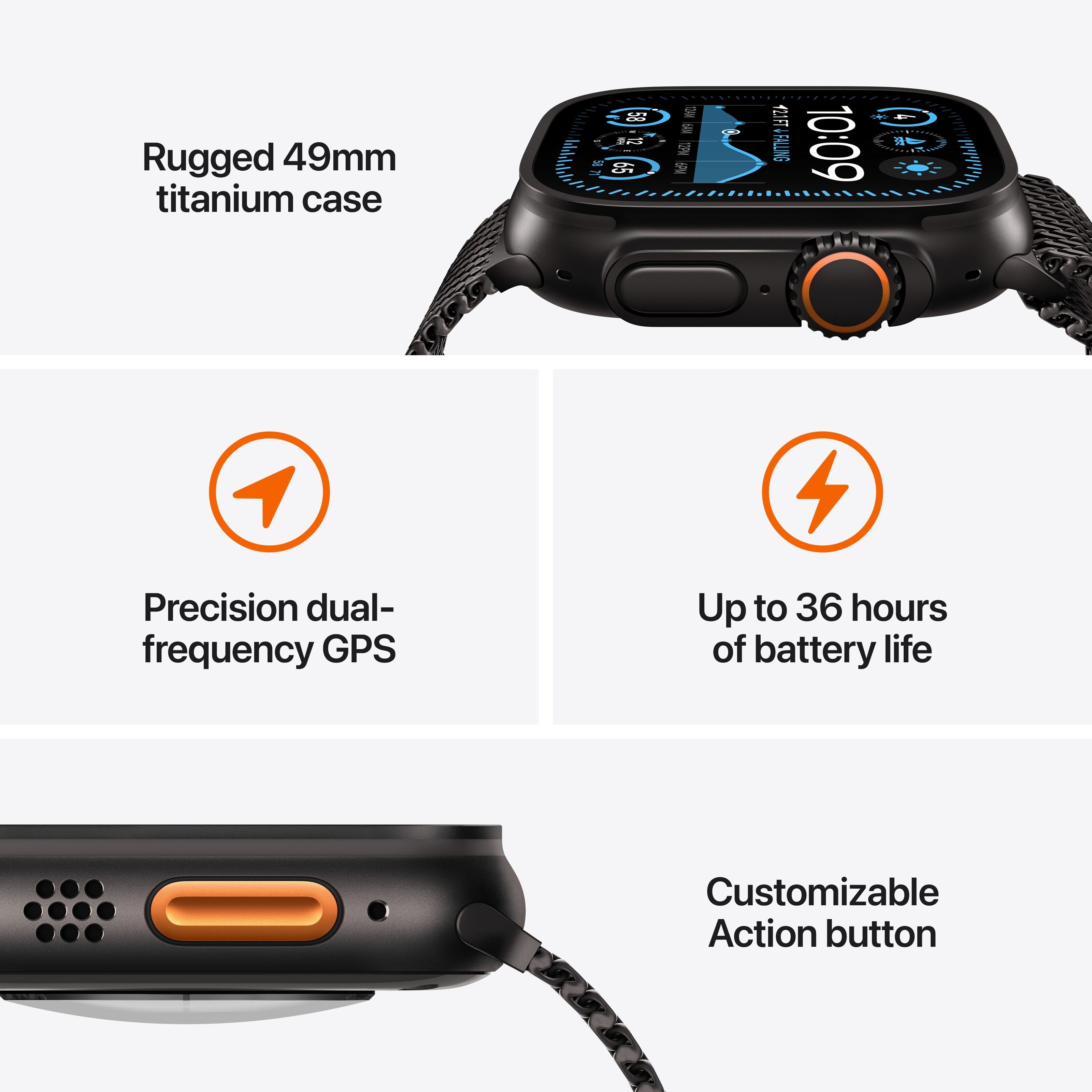 Apple Watch Ultra 2 GPS + Cellular Black Titanium Case med Black Ocean band