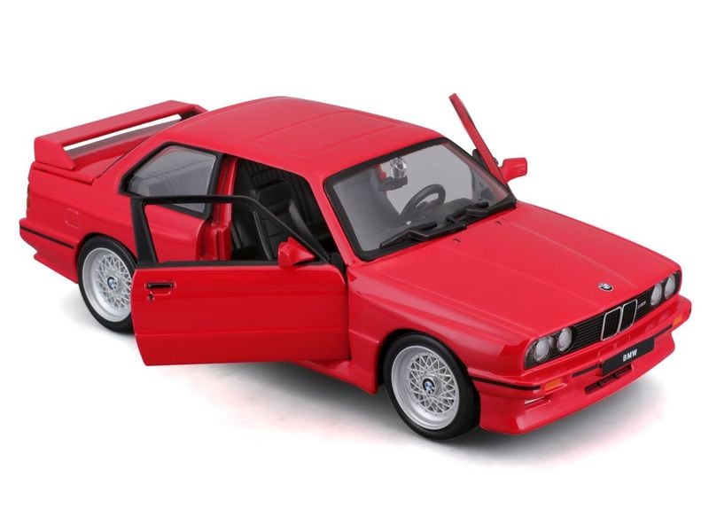 BBurago BMW M3 (E30) 1988 Rot 1:24 Sammlermodell im Massstab 1:24