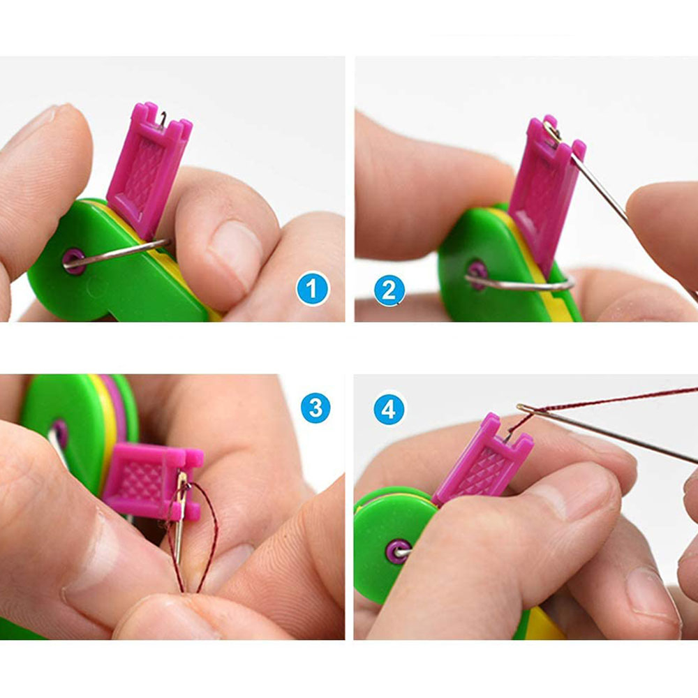 (3er Set) Einfädelhilfe Mercerie Hilfsmittel Nadel Einfädler Fadenführung für Hand / Nähmaschine - Assortiert