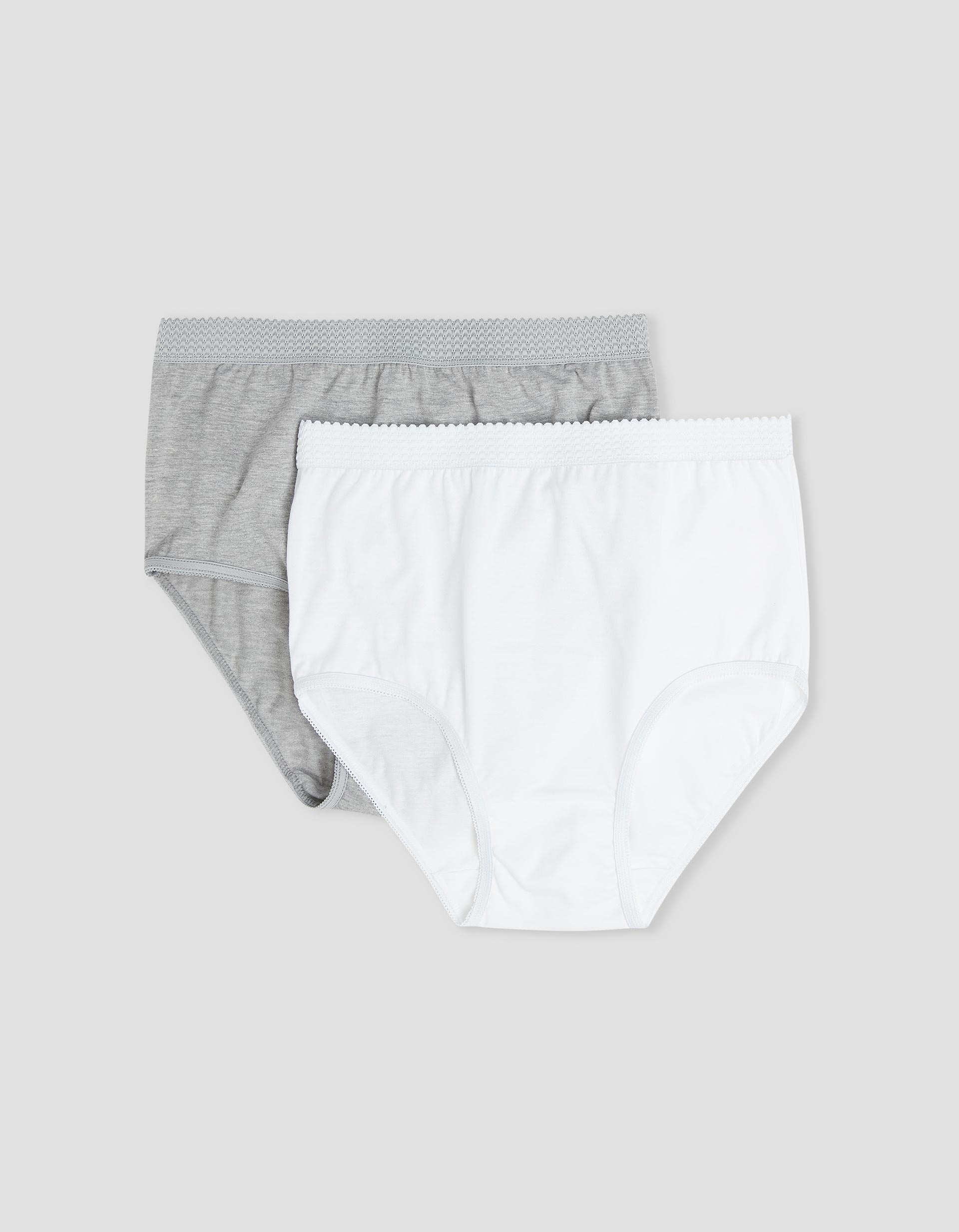 Pack 2 Cuecas Cintura Alta, Mulher, Branco/Preto