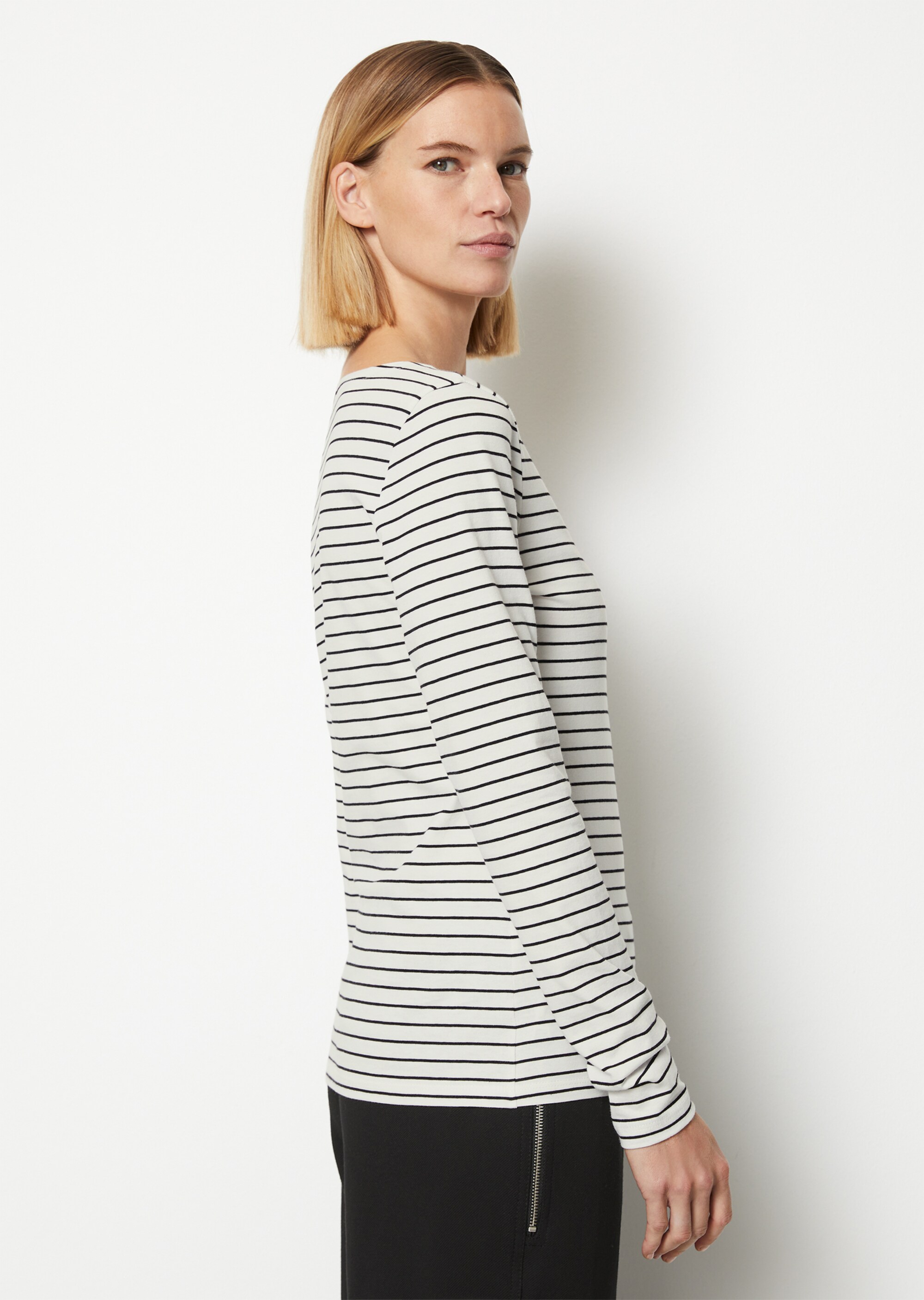 Ringel-Longsleeve regularaus feinem Organic Cotton