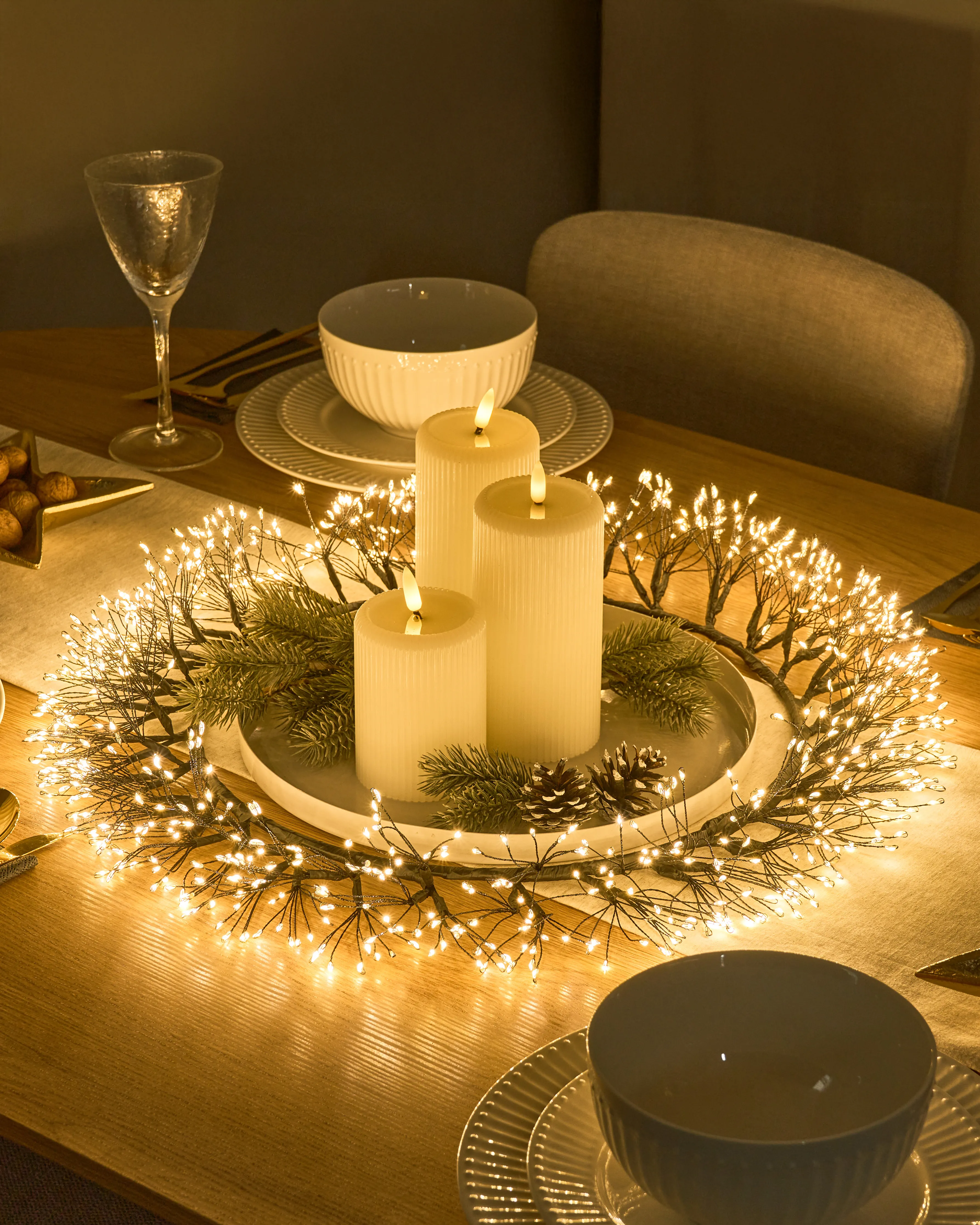 Kerstkrans LED MUGGAN Krans 52 cm Zwart