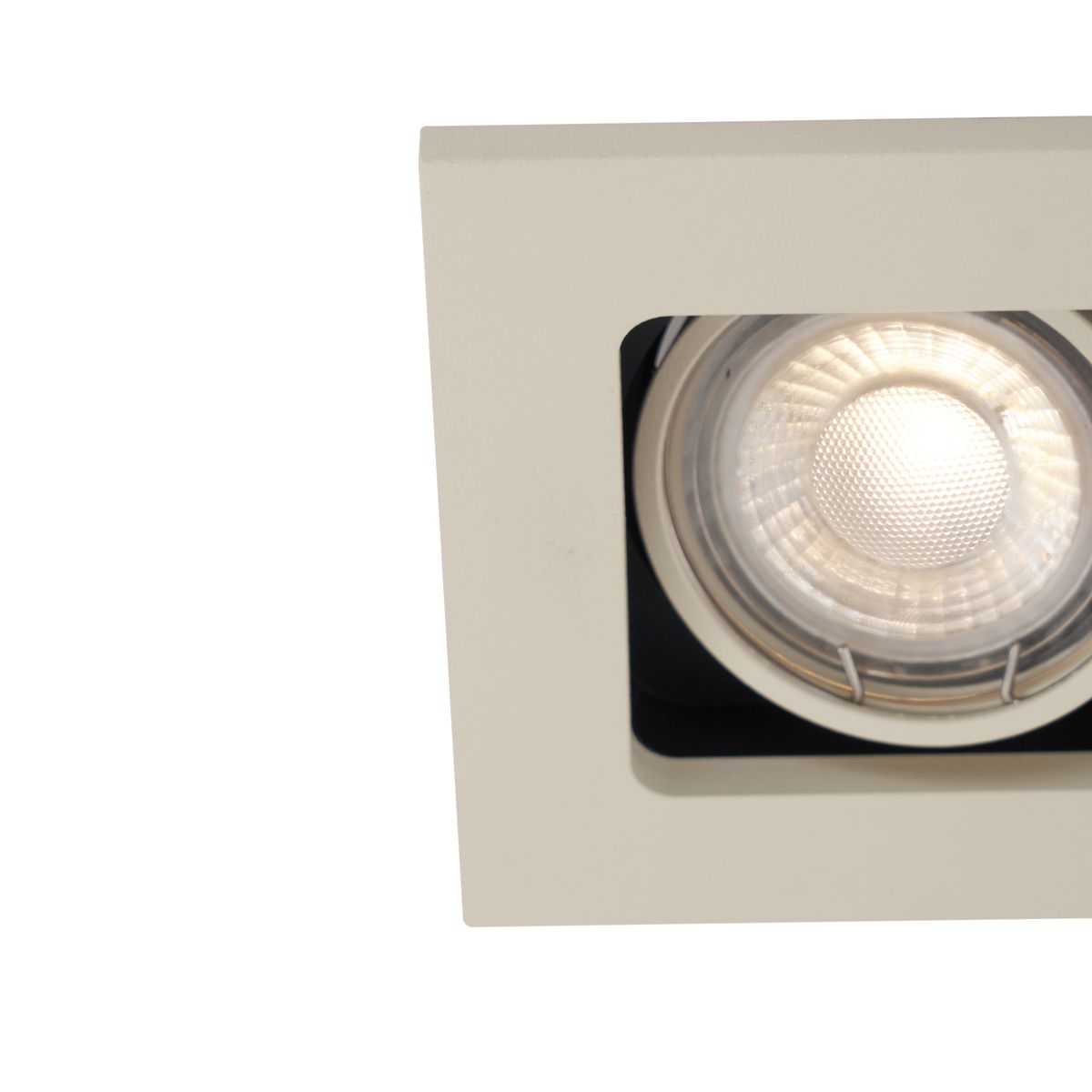 Moderne inbouwspot beige GU10 50mm draai- en kantelbaar 2-lichts - Qure