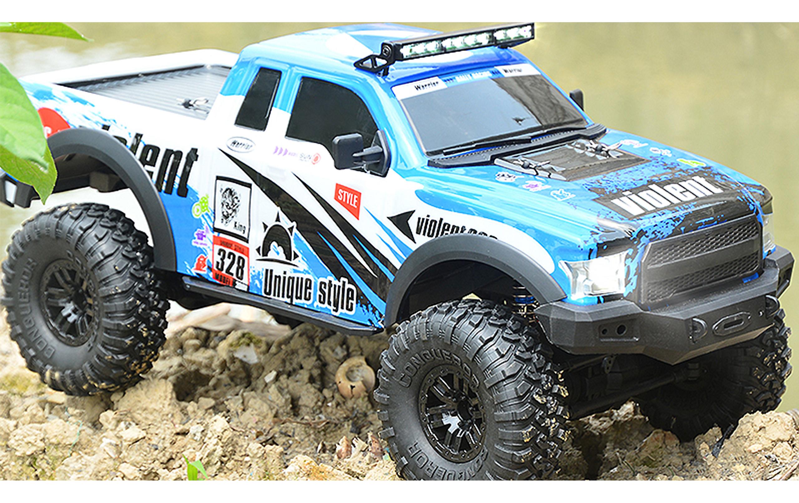 Scale Crawler Dirt Climbing Race PickUp 4WD, Blau 1:10, RTR<br>Geländegängiger 4x4 Pickup-Truck für Einsteiger