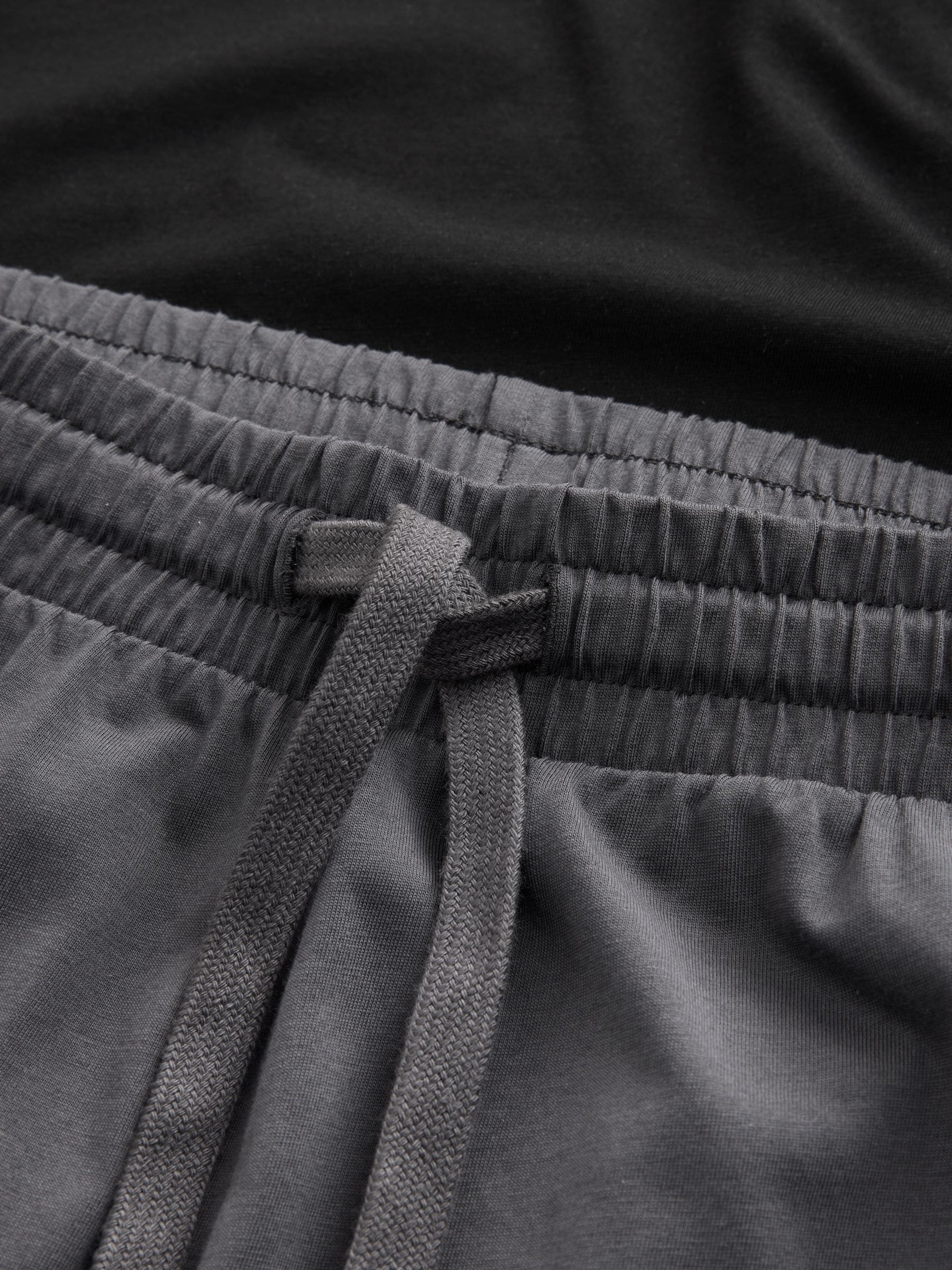Zwart/grijs - Long Sleeve Cuffed 100% Cotton Pyjamas