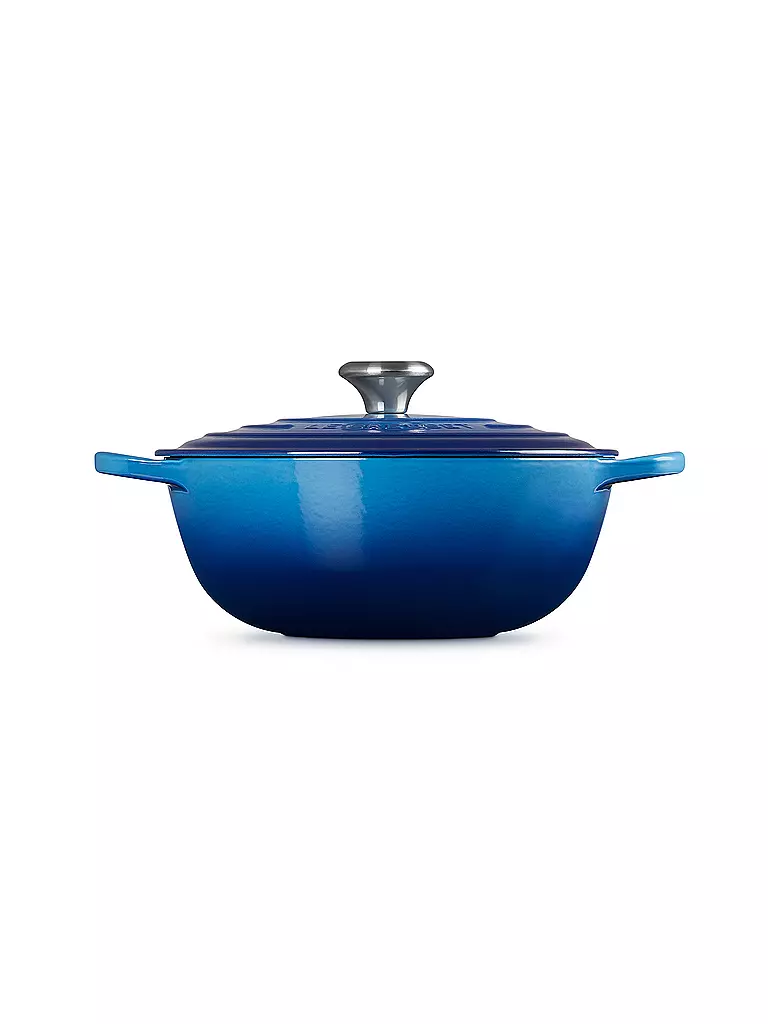 LE CREUSET Gusseisen-Bräter mit Deckel 26cm LA MARMITE SIGNATURE Azure blau