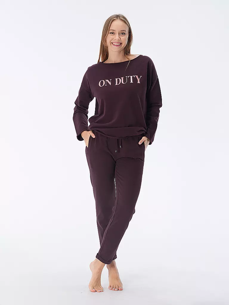 JUVIA Loungewear Sweater JUDI dunkelrot