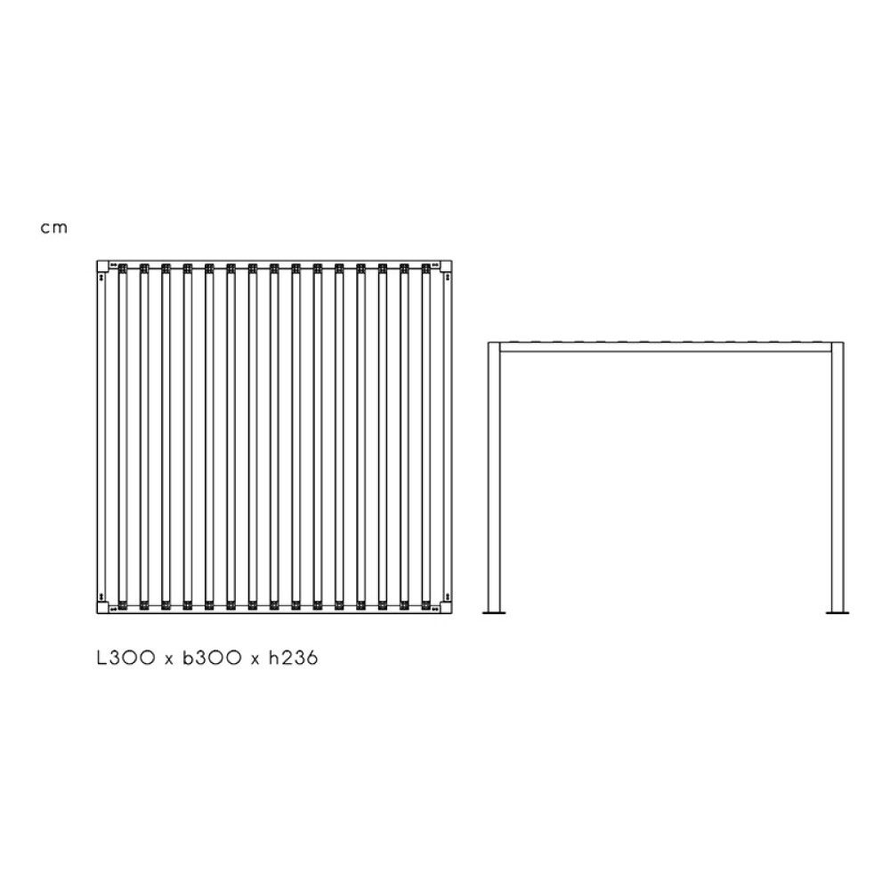 PERGOLA SENSUM FYRHOLMEN 3X3M HVIT