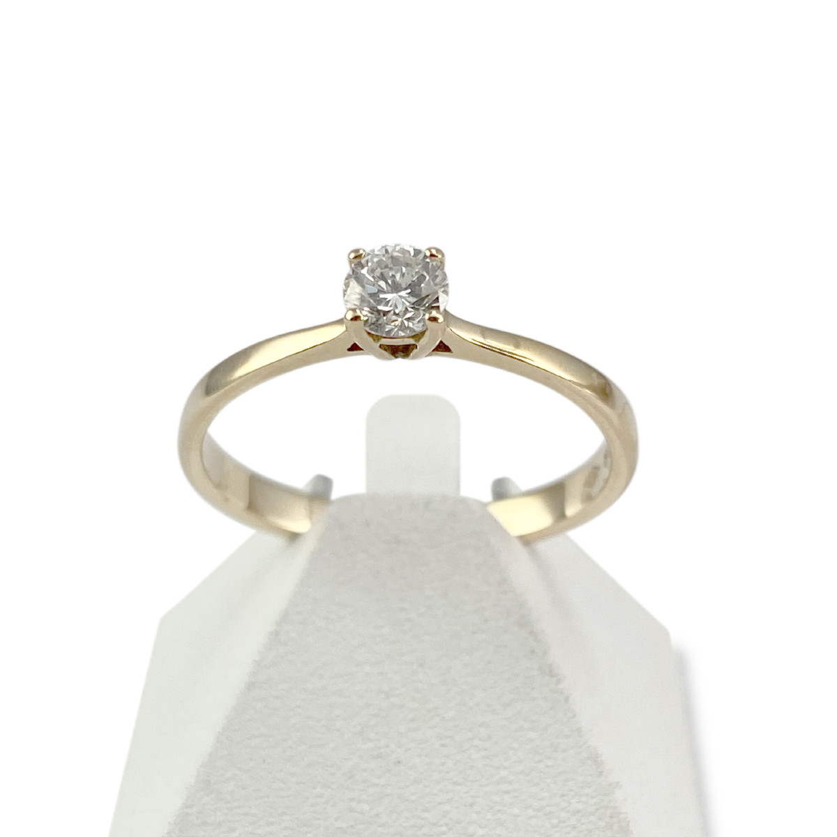 Solitaire d'occasion or 750 jaune diamant 0,20 carat