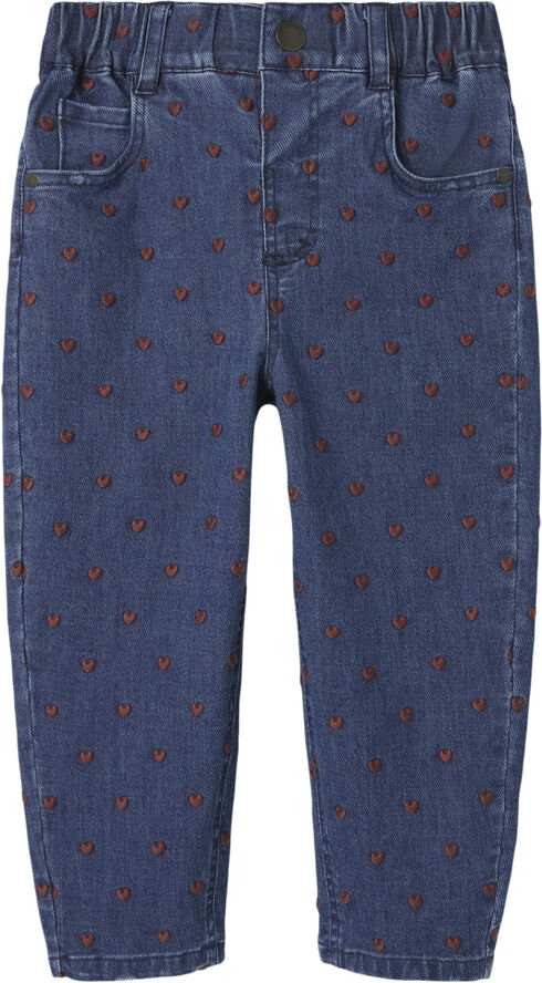 Lil' Atelier NMFLIVA LOOSE JEANS 2001-ES LIL Dark blue denim/heart emb