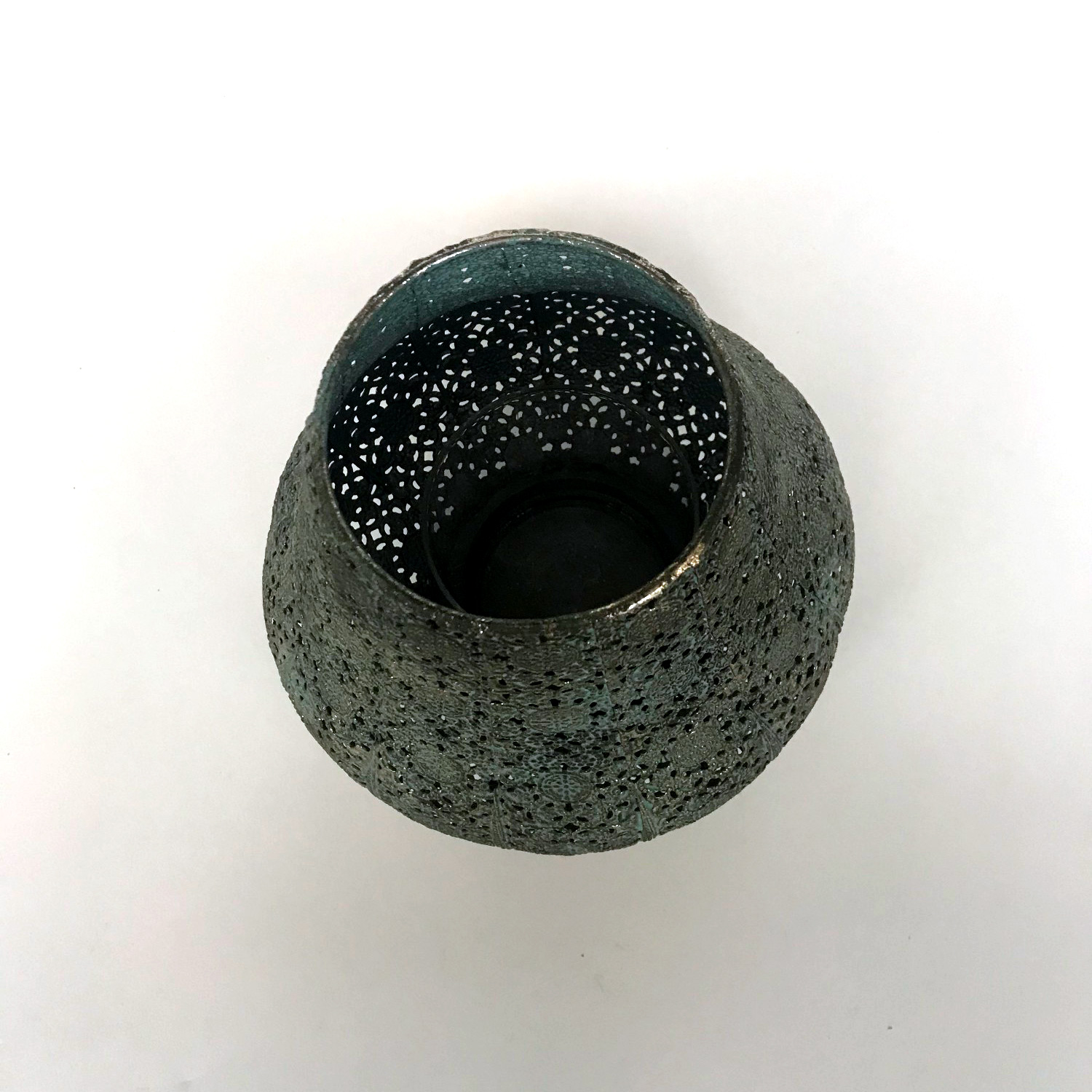 Windlicht 'Coorow', antik gold, Ø 19,5 cm, H 20 cm von fischer's lagerhaus