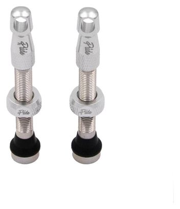 Paire de Valves Tubeless Pride Racing 44mm Argent