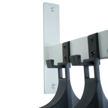 V-Part wandkapstok HIQ 4 incl. 4 hangers - aluminiumgrijs / zwart