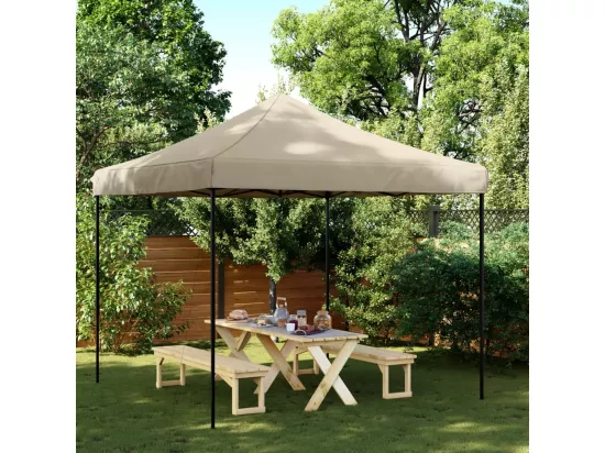 Tente de réception pliable escamotable taupe 292x292x315 cm