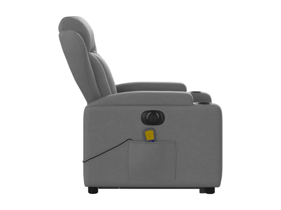 Fauteuil inclinable massant électrique Gris foncé Tissu