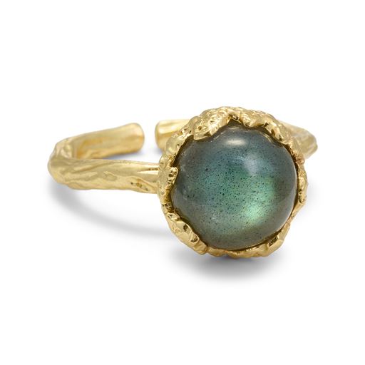 Pure By Nat Natursten Ring, Gold Plated Labradorite