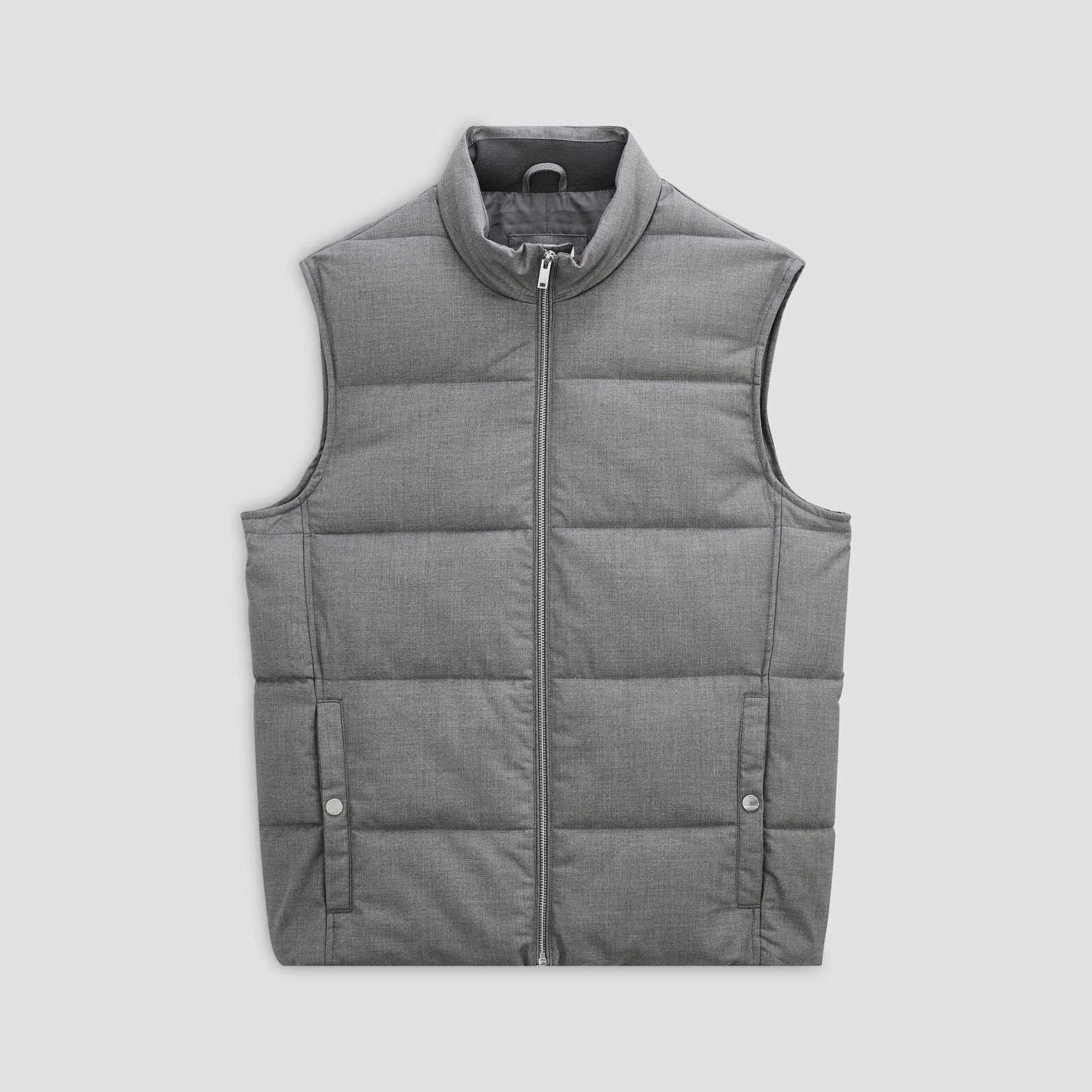 Doudoune sans manche tissage flanelle Gris moyen