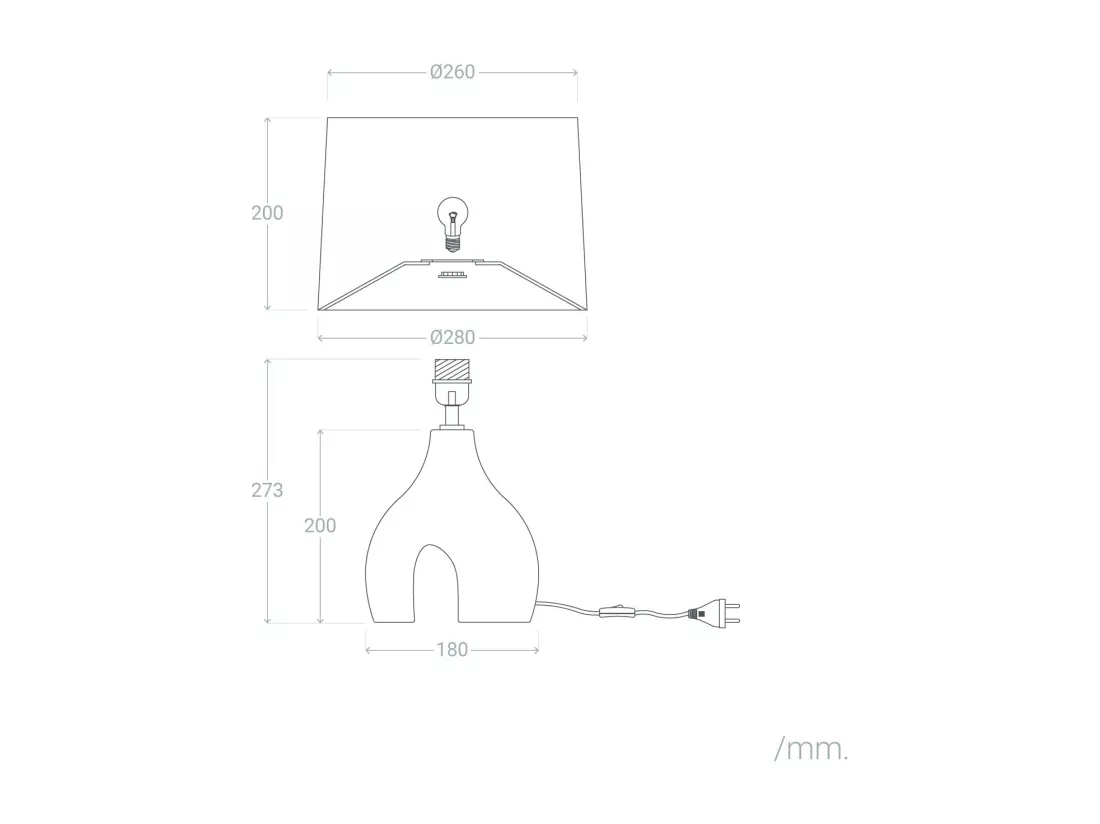 Lampe à Poser Céramique et Lin Ginger Noir