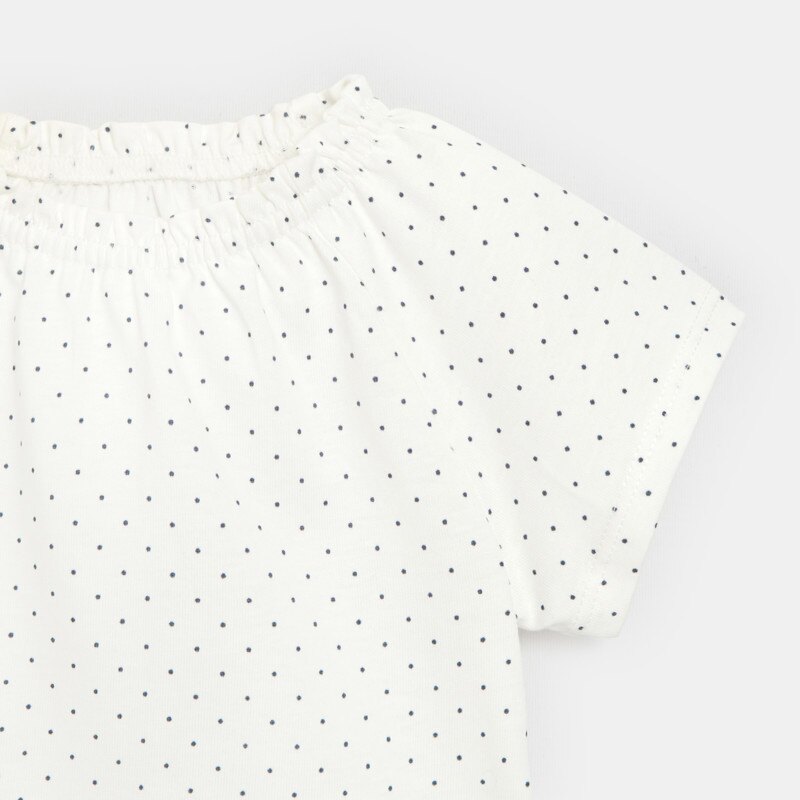 T-shirt col élastiqué jaune bébé fille Jaune