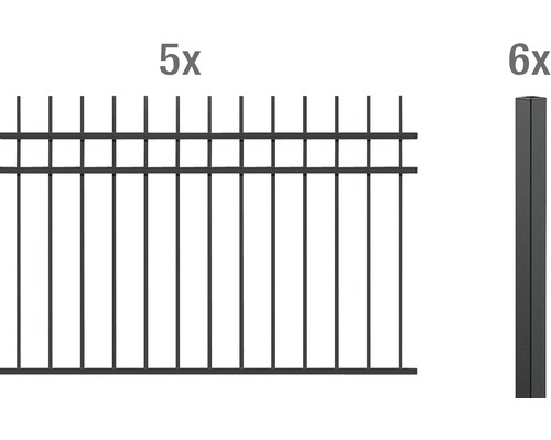 ALBERTS Guardian hekwerk basisset voor betonneren, 10 x 1,20 m, matzwart