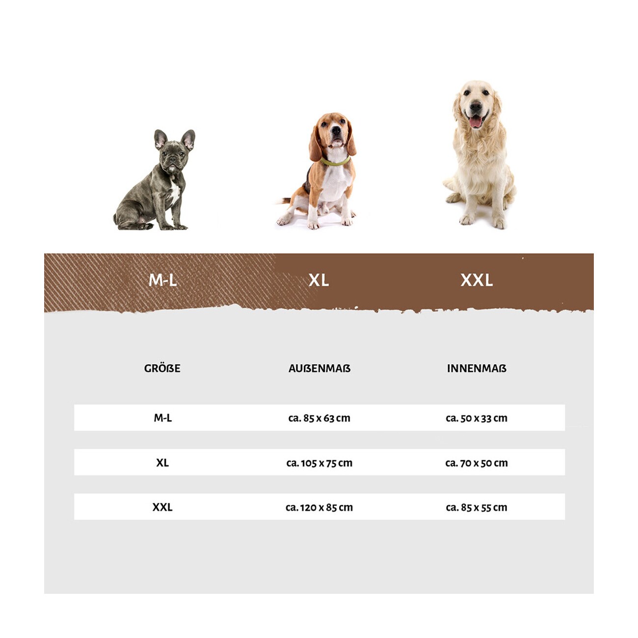 Knuffelwuff orthopädisches Hundebett mit Fächer-Wendekissen Baltimore grau M-L