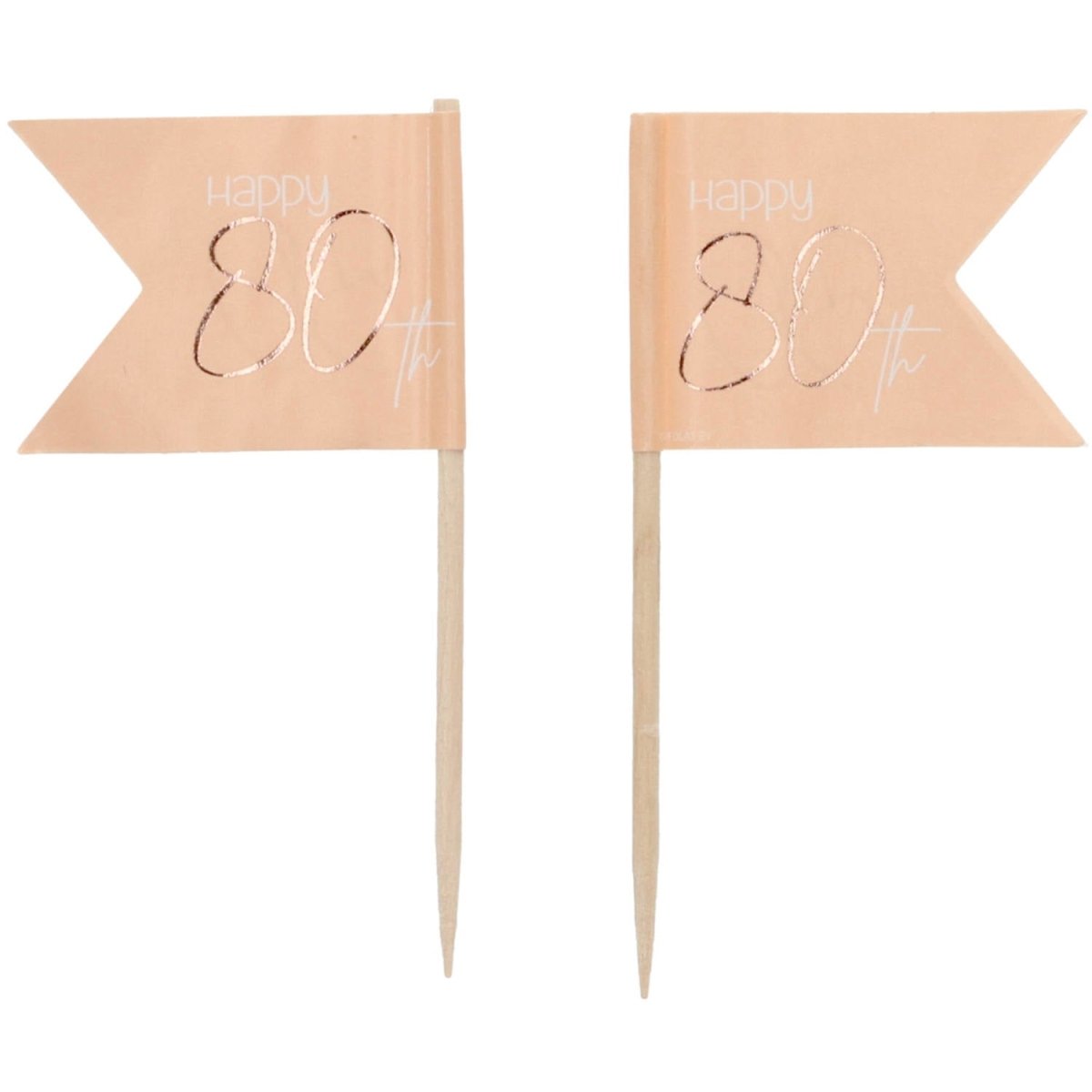 Prikkers 80 Jaar Rose Goud 6,5cm 36st