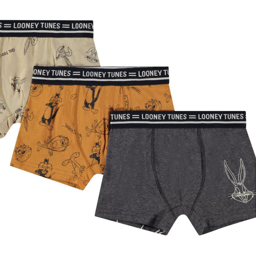 Lot de 3 boxers en jersey imprimé Bugs Bunny pour garçon - Gris foncé