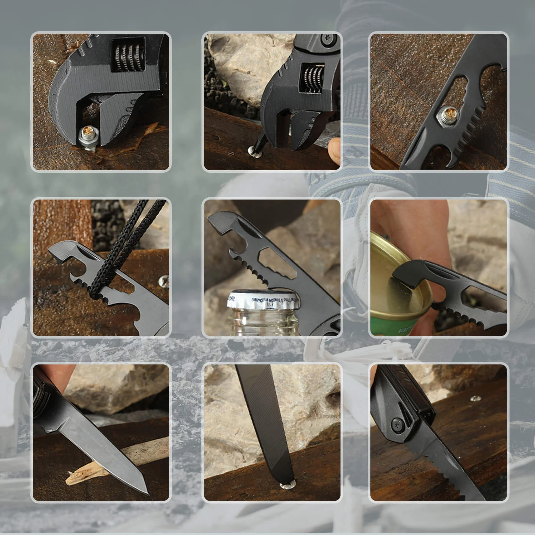 Hanboost  M1 12-in-1 Multi-Function Wrench    Kompaktes Multitool für Alltag, DIY & Outdoor