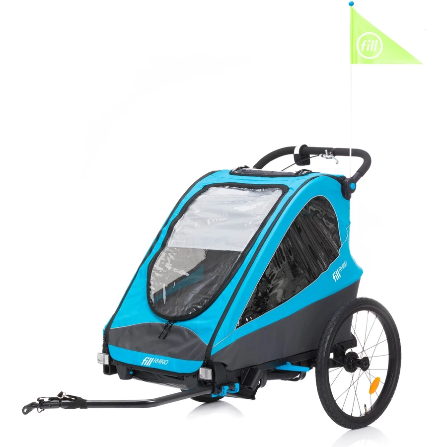 fill Fahrradanhänger Rhino Alu Blau Grau