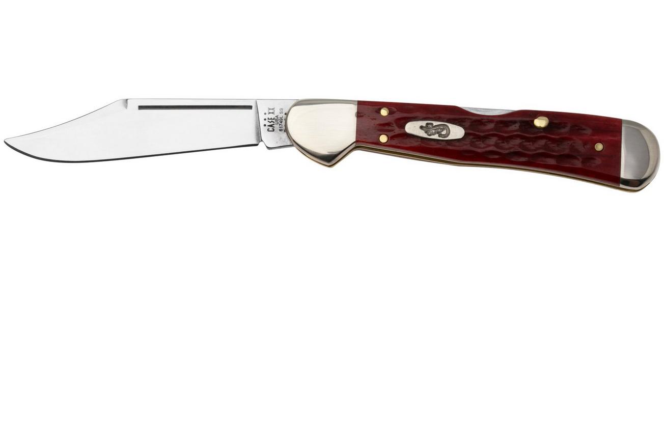 Case Mini Copperlock 10307 Pocket Worn Old Red Bone, Corn Cob Jig 61749L SS zakmes