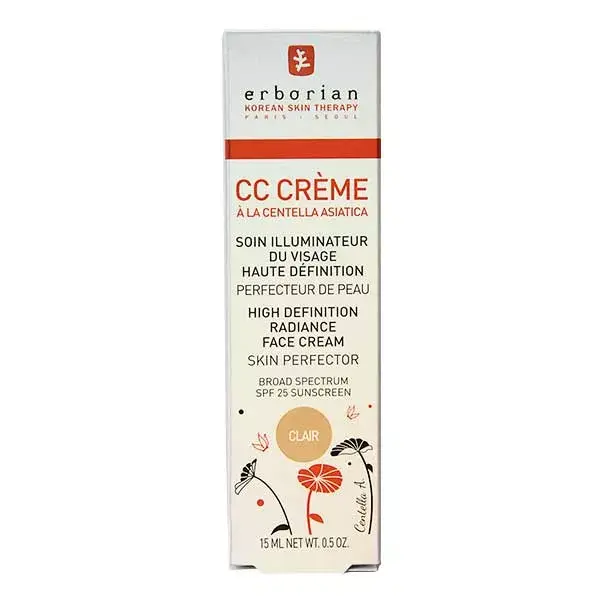Erborian CC Cream Clareador com Centella Asiática FPS 25 Transparente 15ml