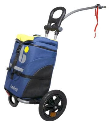 REMORQUE BAGAGERE B-Tourist BLEU / JAUNE FIXATION CADRE BELLELLI 38X27X54 45 LITRES FERMETURES ETANCHES.