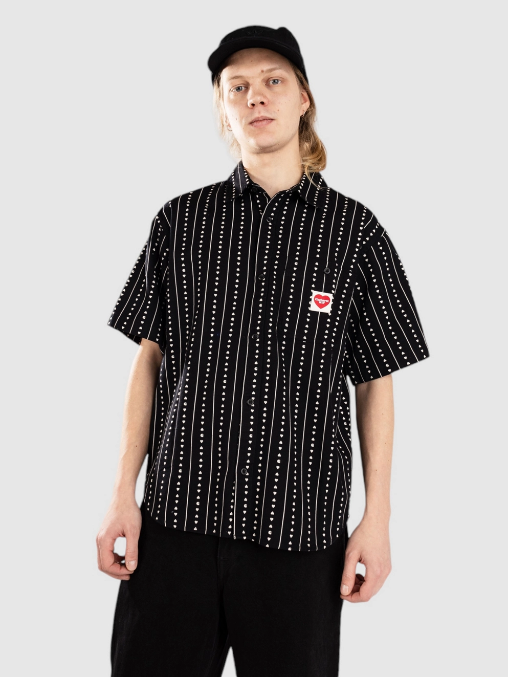 Carhartt WIP Drewe Shirt heart c pinstripe/blk/nat