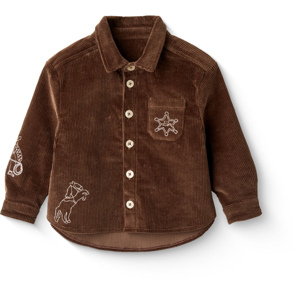 Køb COPENHAGEN COLORS Dk Brown Comb Corduroy Overshirt W. Emb.