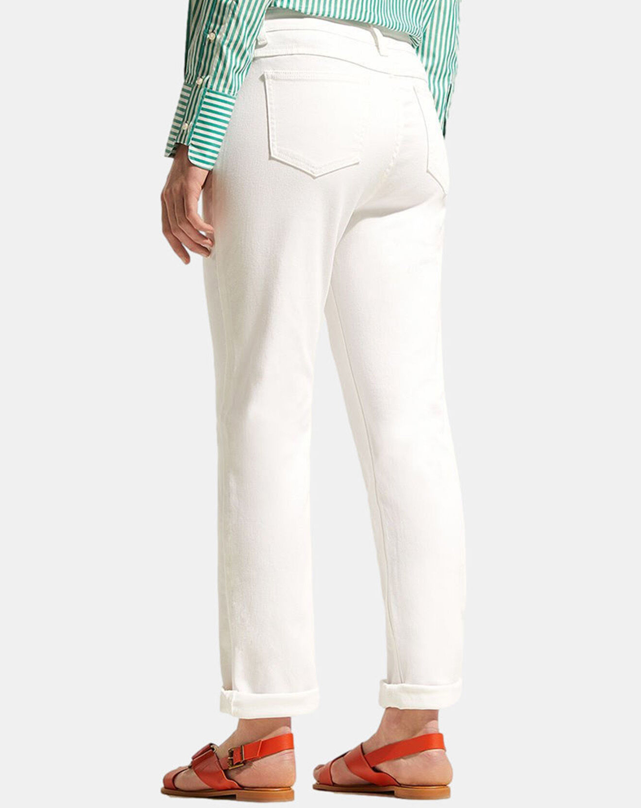 Galeries Lafayette Jean en Coton Bio Lregular blanc